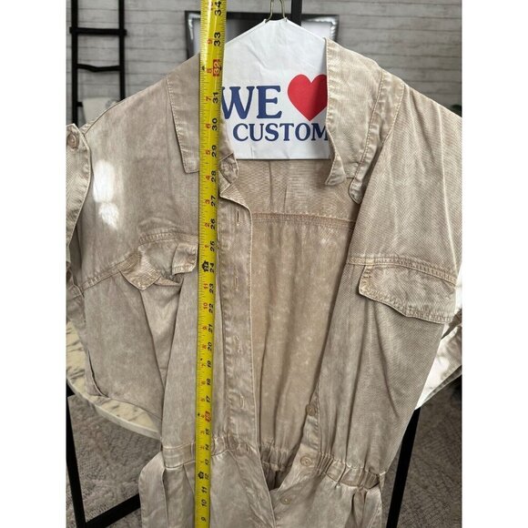 Young Fabulous & Broke Uma Romper Washed Light Grey Front Button Womens Size S - Picture 6 of 7